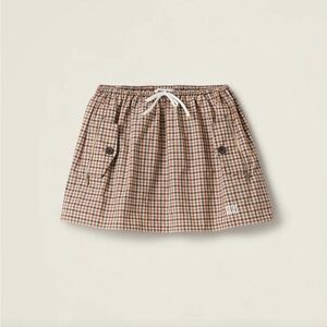 Miu Miu technical fabric checked Brown Skirt